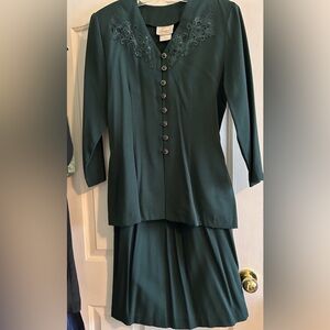 Forest Green two piece suit dress